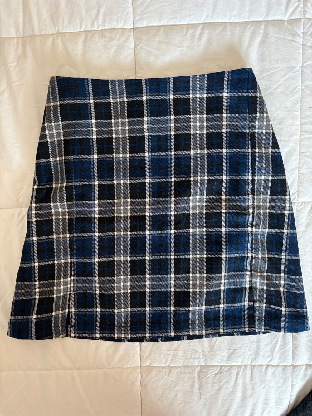 Navy Plaid Mini Skirt Dark Academia Schoolgirl Coquette